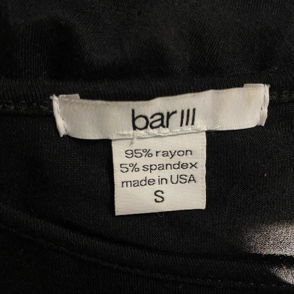 Bar III Black Long Sleeve Layered Ruched Bodycon Dress - Picture 3 of 4